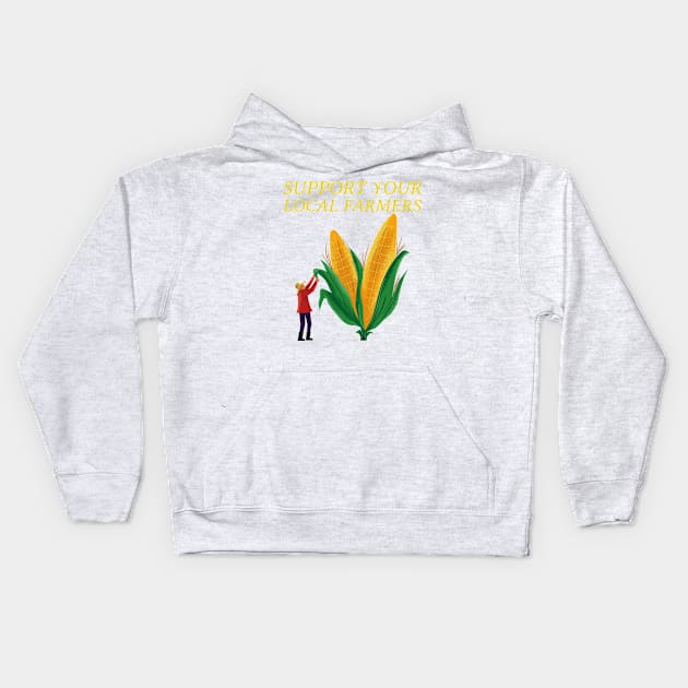 Support Your Local Farmers in Saskatchewan, Canada Kids Hoodie by Canada Tees